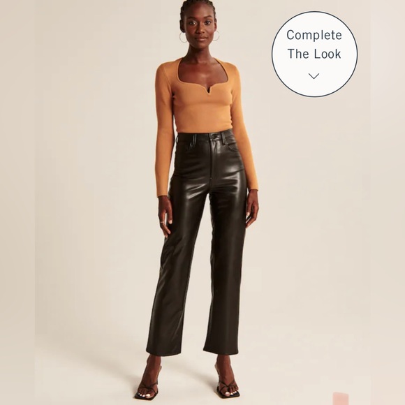 Abercrombie & Fitch Denim - Abercrombie & Fitch Leather Ankle Straight Size 26